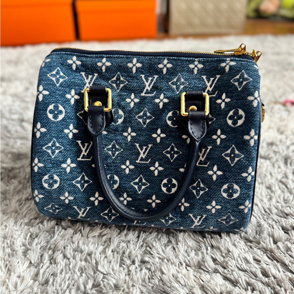 Blue Patterned Handbag - image 3